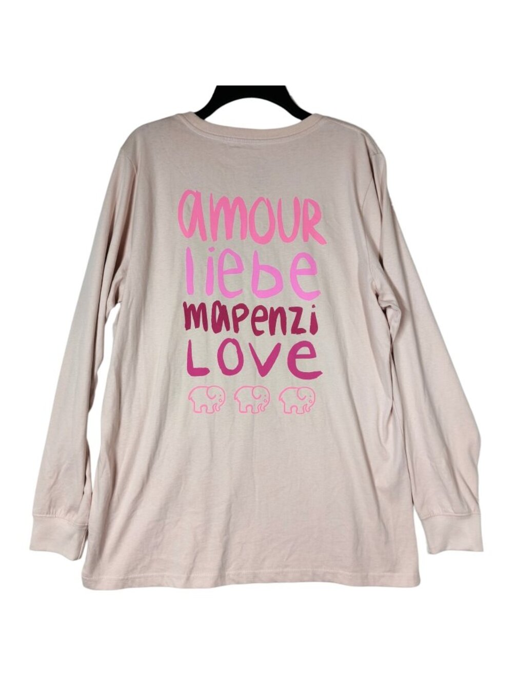 Ivory Ella Pink Love Long Sleeve Pocket T-Shirt Shirt Women’s Large